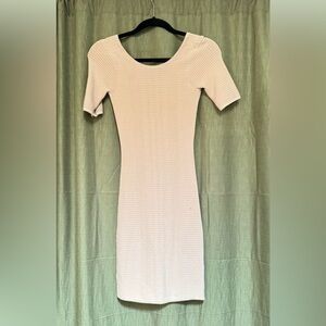 Guess Light Pink Ribbed Bandage Mini Dress
